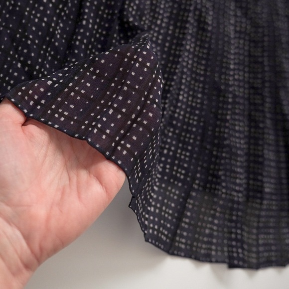 Loft navy sweater with sheer pleated back. - Picture 5 of 6